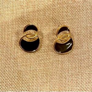 Elegant Black and Gold Earrings
